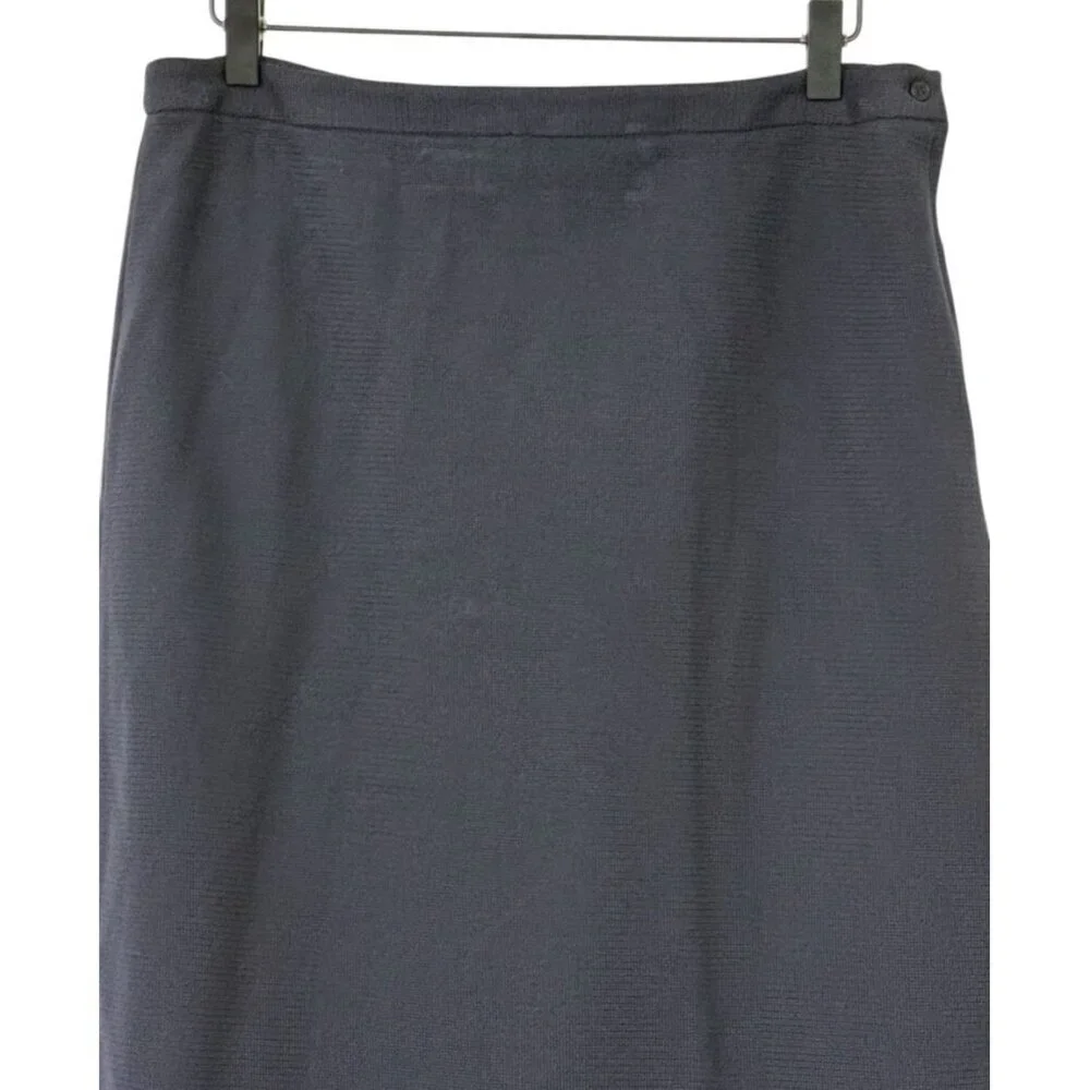 Tory Burch NWT Dagne Skirt Navy Blue Stretch Cotton Knit Midi Bow $328 Size M